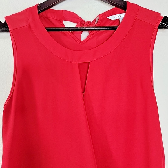 41 Hawthorn Red Sleeveless Blouse Women’s Medium Tie Back Layered Tank Top - Picture 3 of 8
